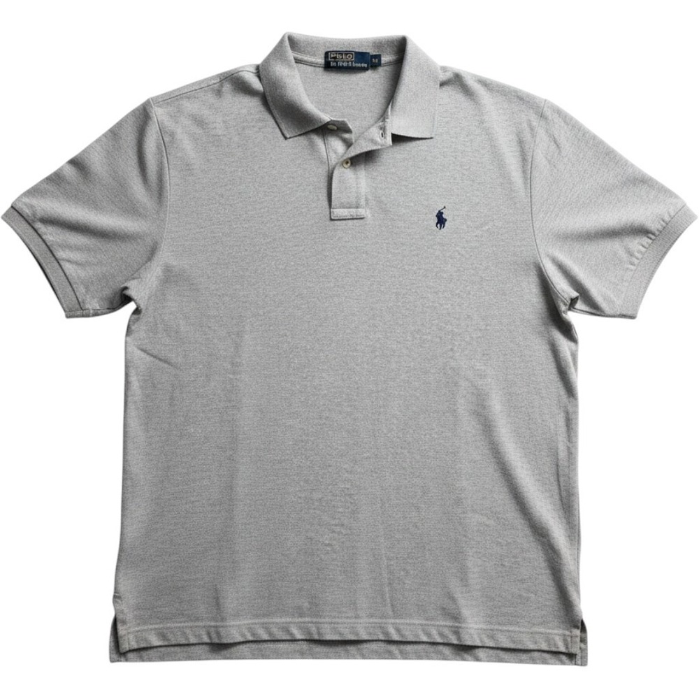 Vintage Polo Ralph Lauren Polo Shirt Mens XL Heather Grey Short Sleeve Pony